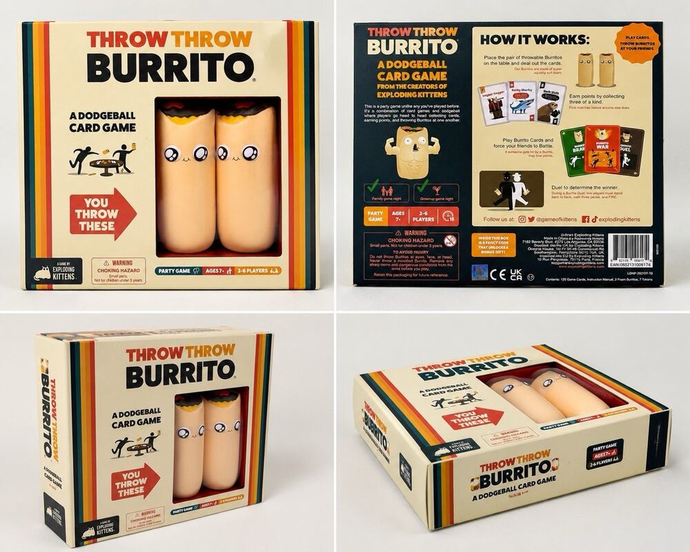 Throw Throw Burrito Exploding Kittens Dodgeball Card Game 2021 NEW SEALED